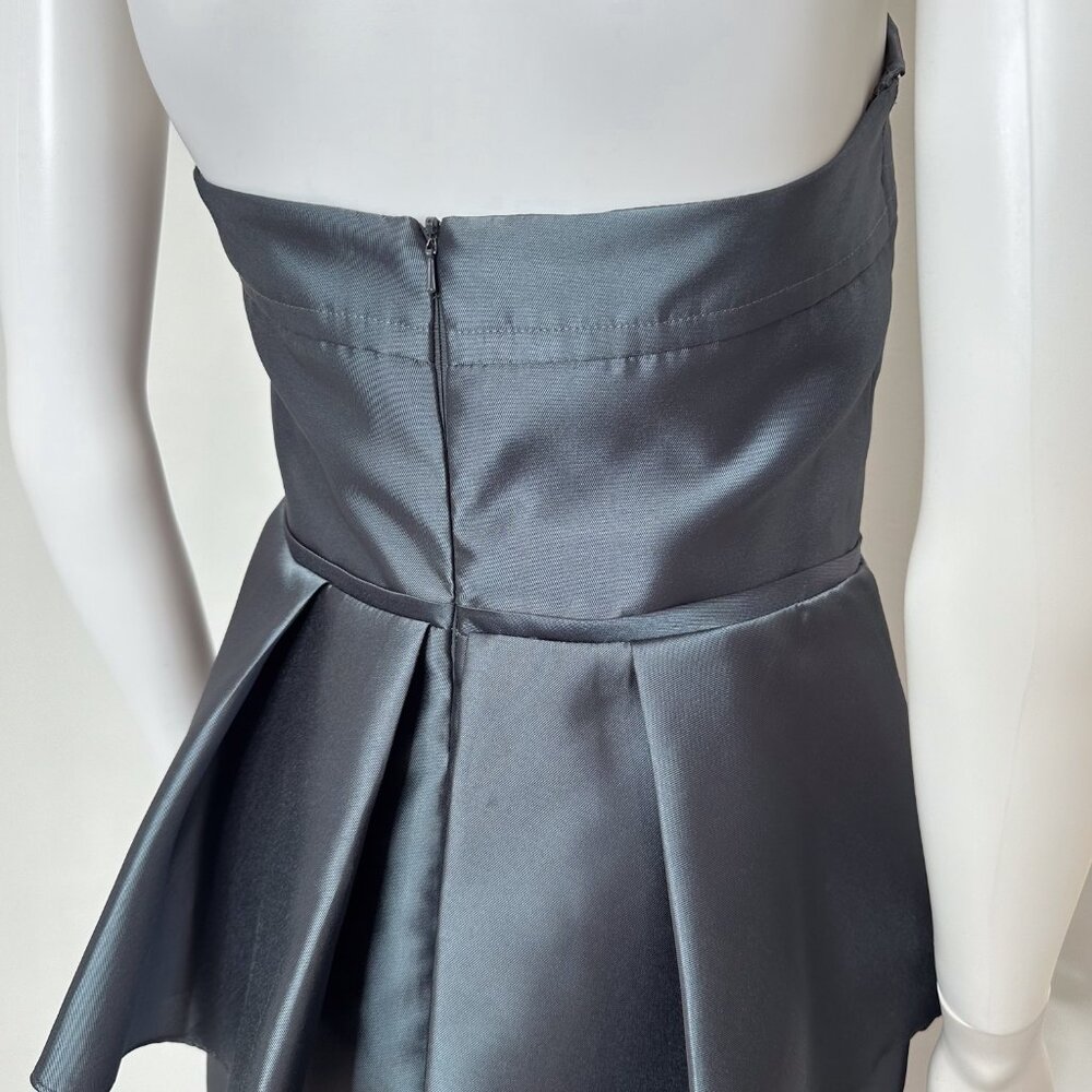 Alvina Valenta Maids Strapless Mikado Trumpet Gown Dress with Peplum Detail 9265 - Picture 11 of 16